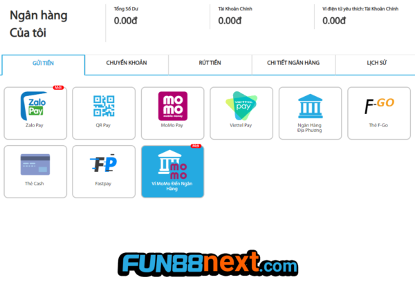 Hướng dẫn gửi tiền Fun88 nhanh và tiện lợi