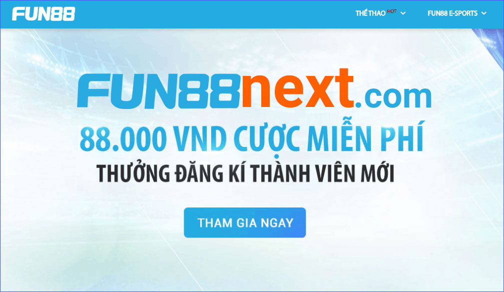 Đăng ký nhận tiền cược miễn phí Fun88 dễ dàng