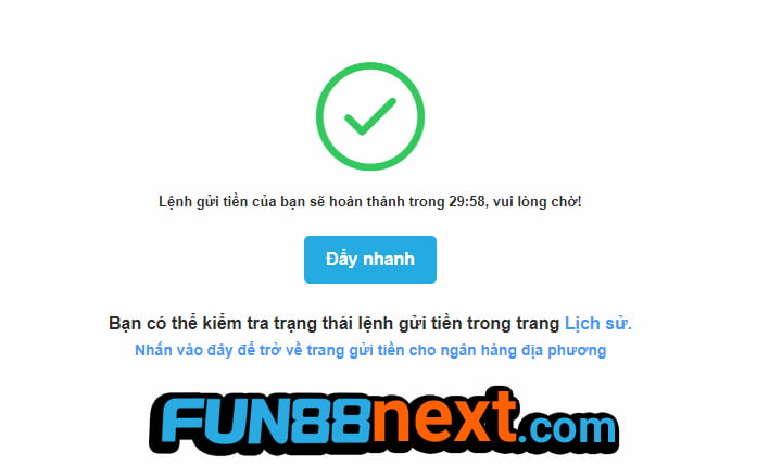 Gửi tiền vào tài khoản nhà cái Fun88